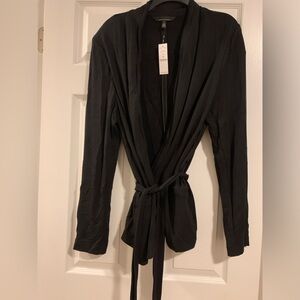 White house black market blazer soft with snap shoulder pads size xl tie waist